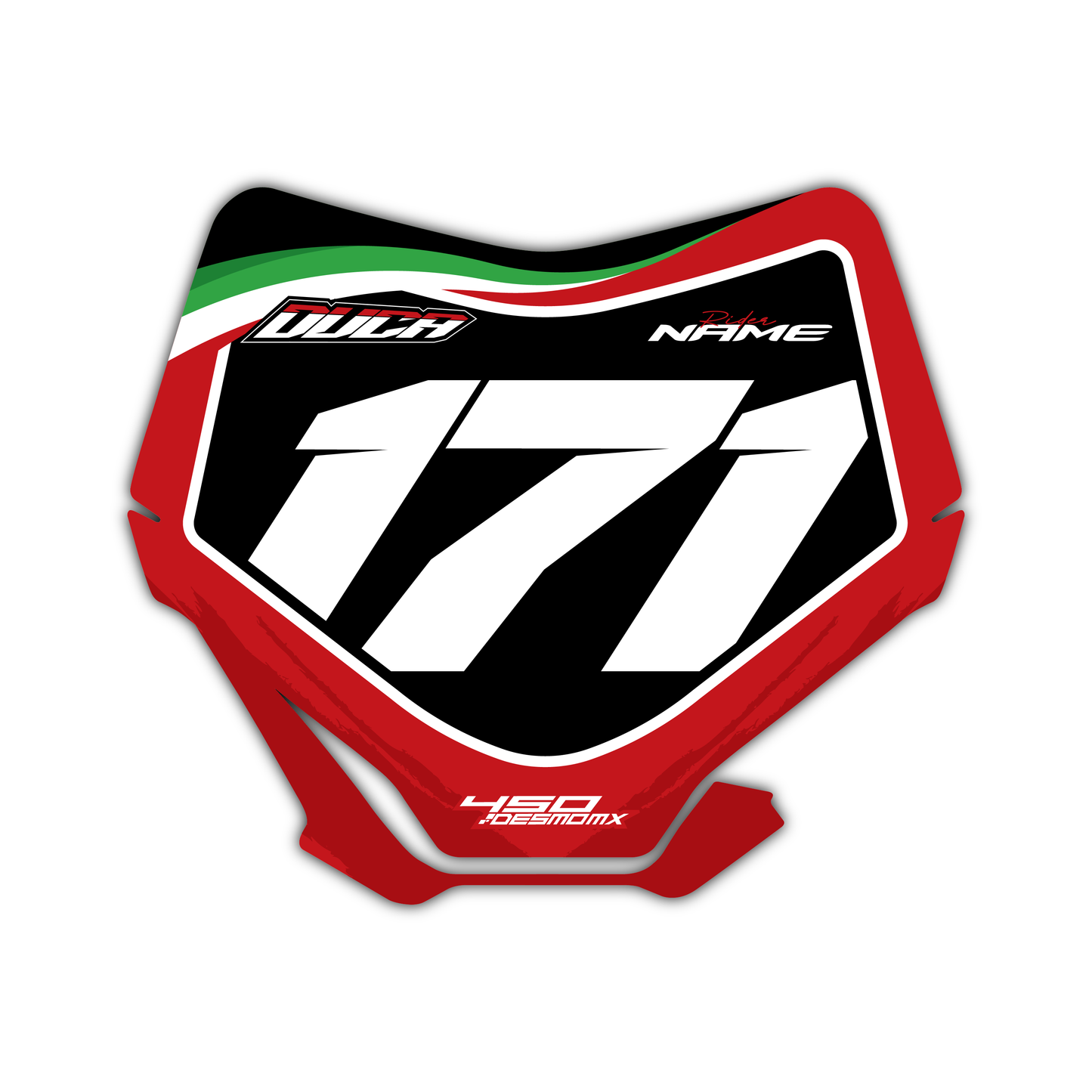 Front Number Plate Graphics Kit - Fits Ducati Desmo 250 MX 450 MX