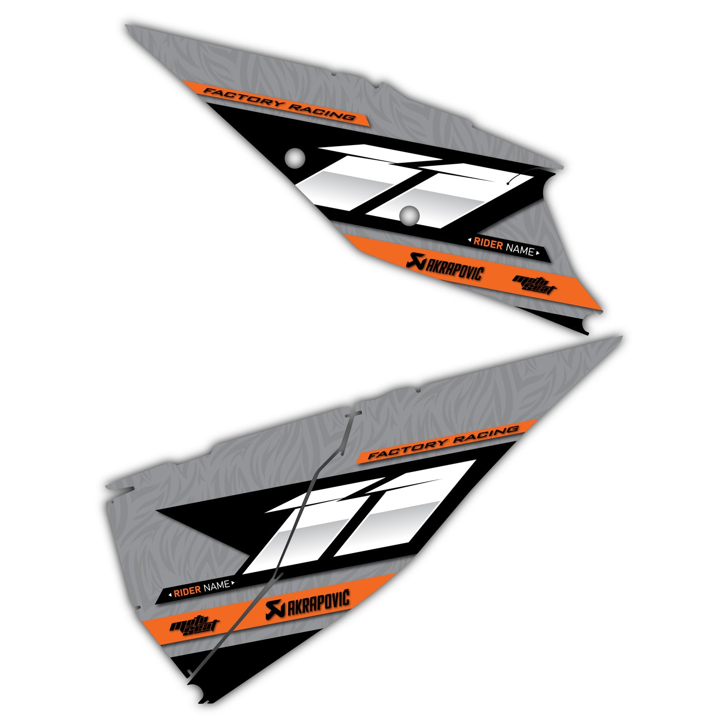Side Number Plate Graphics Kit - Fits KTM SX50, SX65, SX85, 125 SX, 250 SX-F, 350 SX-F, 450 SX-F, 250 EXC-F, 300 EXC, 500 EXC-F