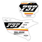 Front & Side Number Plate Graphics Kit - Fits Yamaha YZ125, YZ250, YZ250F, YZ450F, WR250F, WR450F