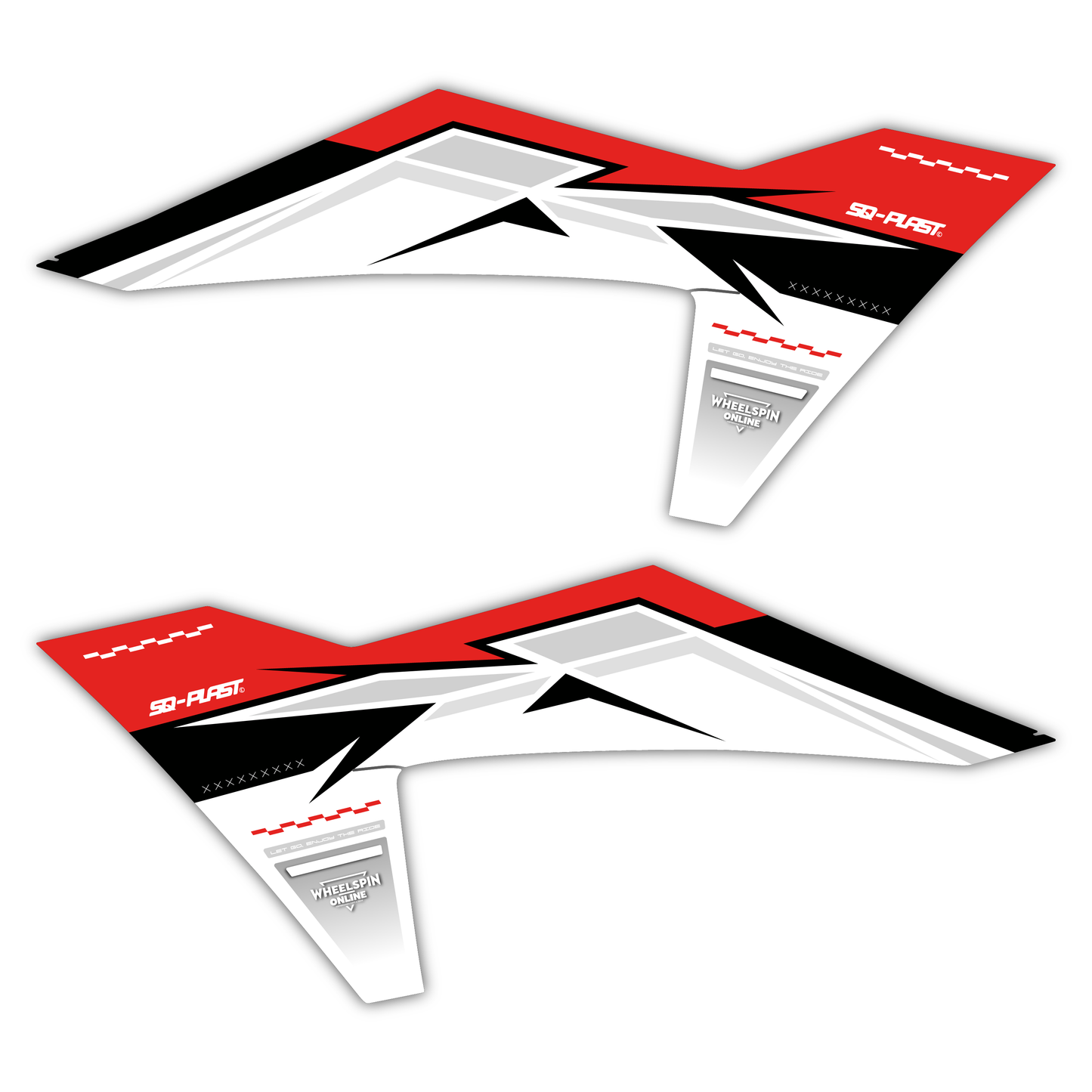 Radiator Shroud Graphics Kit - Fits KTM SX50, SX65, SX85, 125 SX, 250 SX-F, 350 SX-F, 450 SX-F, 250 EXC-F, 300 EXC, 500 EXC-F