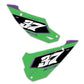 Side Number Plate Graphics Kit - Fits Kawasaki KX65, KX85, KX250, KX250F, KX450F, KX450X