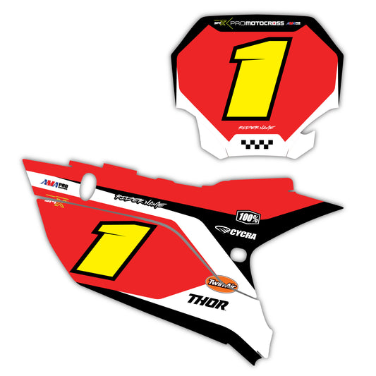 Front & Side Number Plate Graphics Kit - Fits Yamaha YZ125, YZ250, YZ250F, YZ450F, WR250F, WR450F