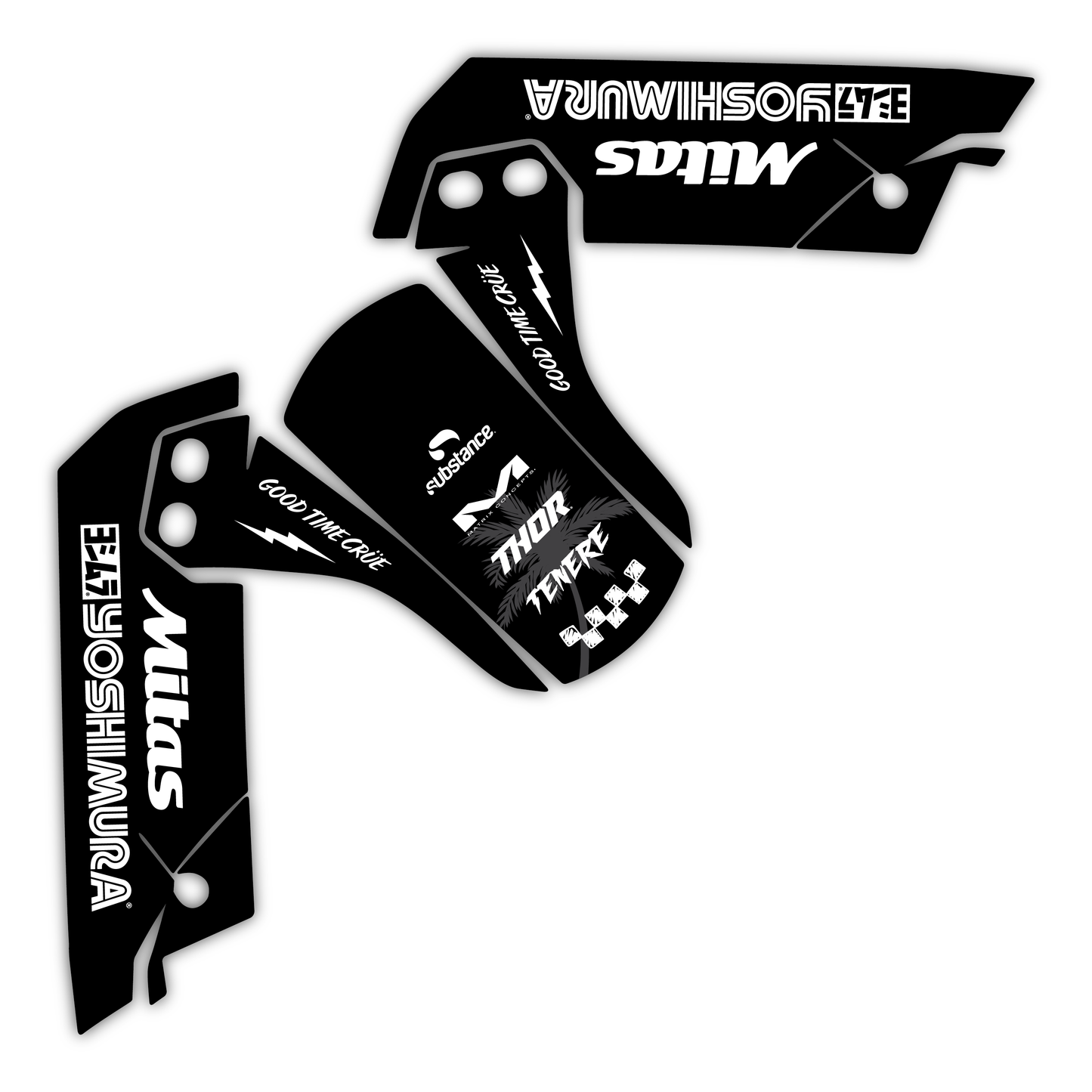 Lower Fork Guard & Front Fender Mudguard Graphics Kit - Fits Yamaha Tenere 700 2019-2024