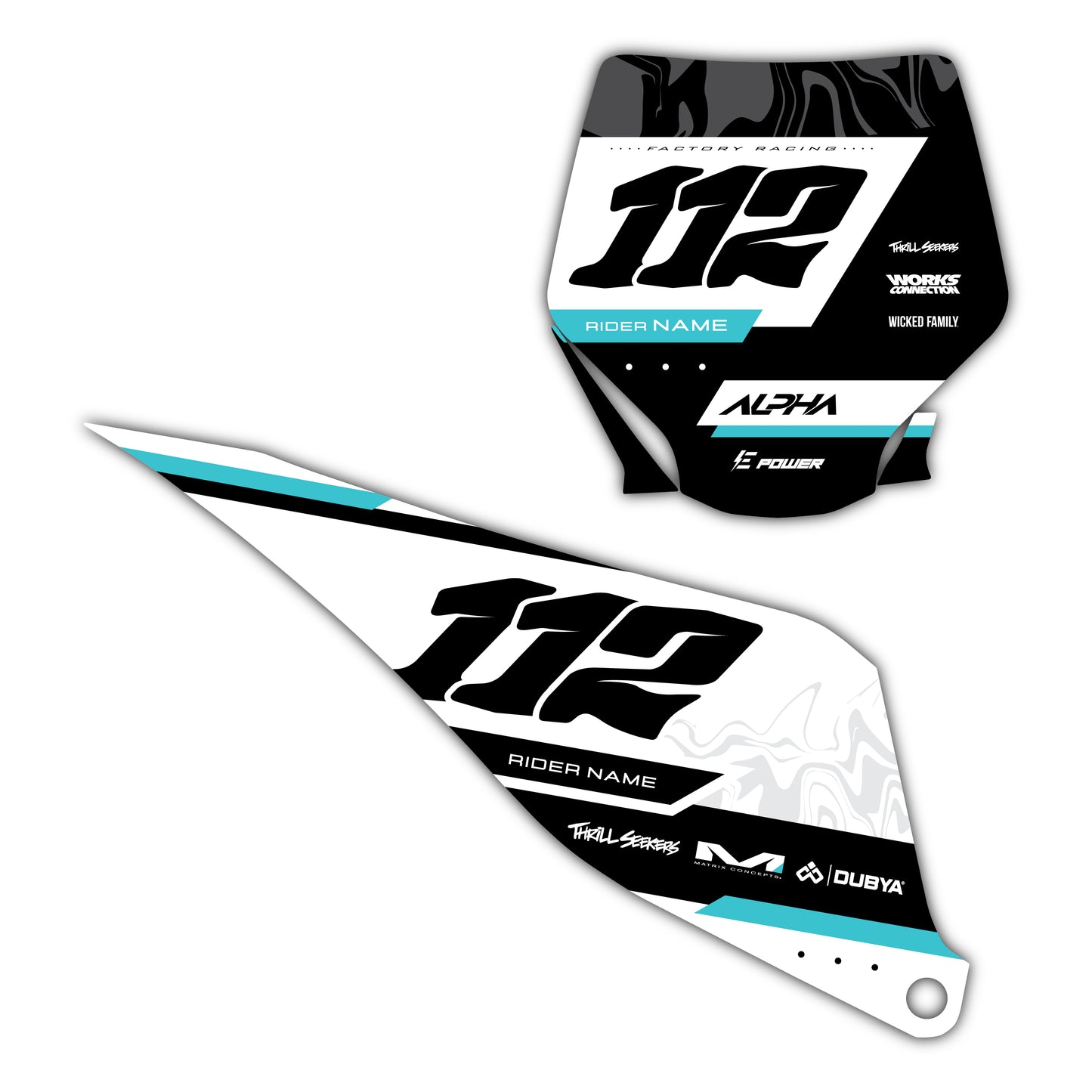 Front & Side Number Plate Graphics Kit - Fits Stark Future Stark VARG Electric Motocross Bike