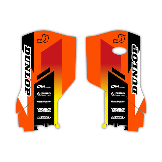 Lower Fork Guard Graphics Kit - Fits KTM SX50, SX65, SX85, 125 SX, 250 SX-F, 350 SX-F, 450 SX-F, 250 EXC-F, 300 EXC, 500 EXC-F