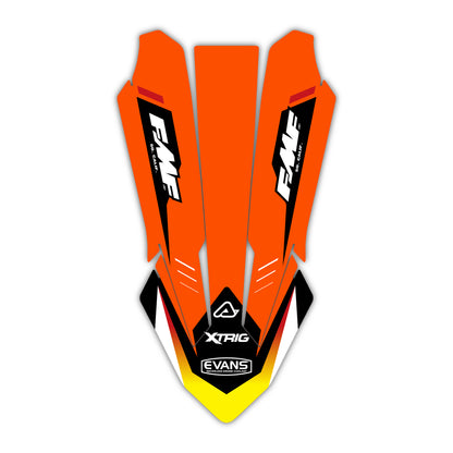Front Fender Graphics Kit - Fits KTM SX50, SX65, SX85, 125 SX, 250 SX-F, 350 SX-F, 450 SX-F, 250 EXC-F, 300 EXC, 500 EXC-F