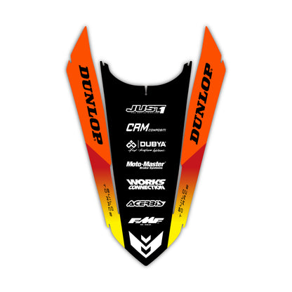 Rear Fender Graphics Kit - Fits KTM SX50, SX65, SX85, 125 SX, 250 SX-F, 350 SX-F, 450 SX-F, 250 EXC-F, 300 EXC, 500 EXC-F