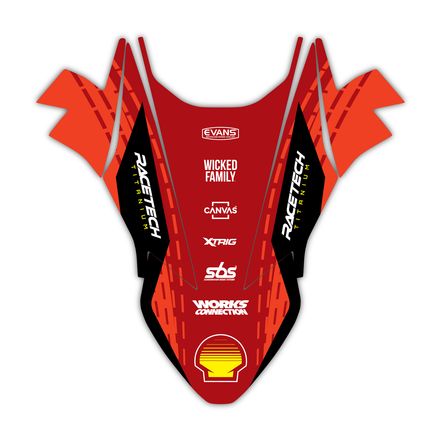 Front Fender Mudguard Graphics Kit - Fits Ducati Hypermotard 689 Mono