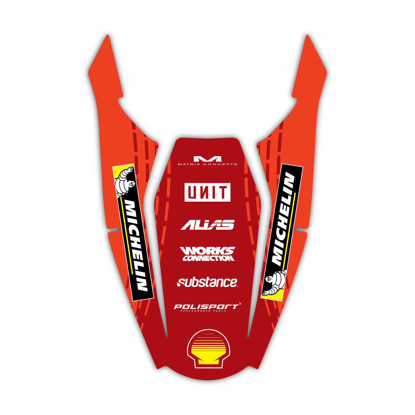 Read Fender Mudguard (includes lower rear fender) Graphics Kit - Fits Ducati Hypermotard 689 Mono