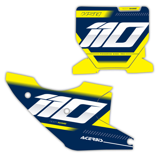 Front & Side Number Plate Graphics Kit - Fits Husqvarna TC 85, TC 125, FC 250, FC 350, FC 450, TE 300, FE 250, FE 350, FE 501