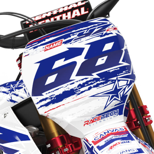 Washington Yamaha Front Number Plate blue for Yamaha YZF YZ 250 F YZ 450 F YZ 250 FX YZ 450 FX Front Number Board Bolt-On Plastic & Graphics Kit