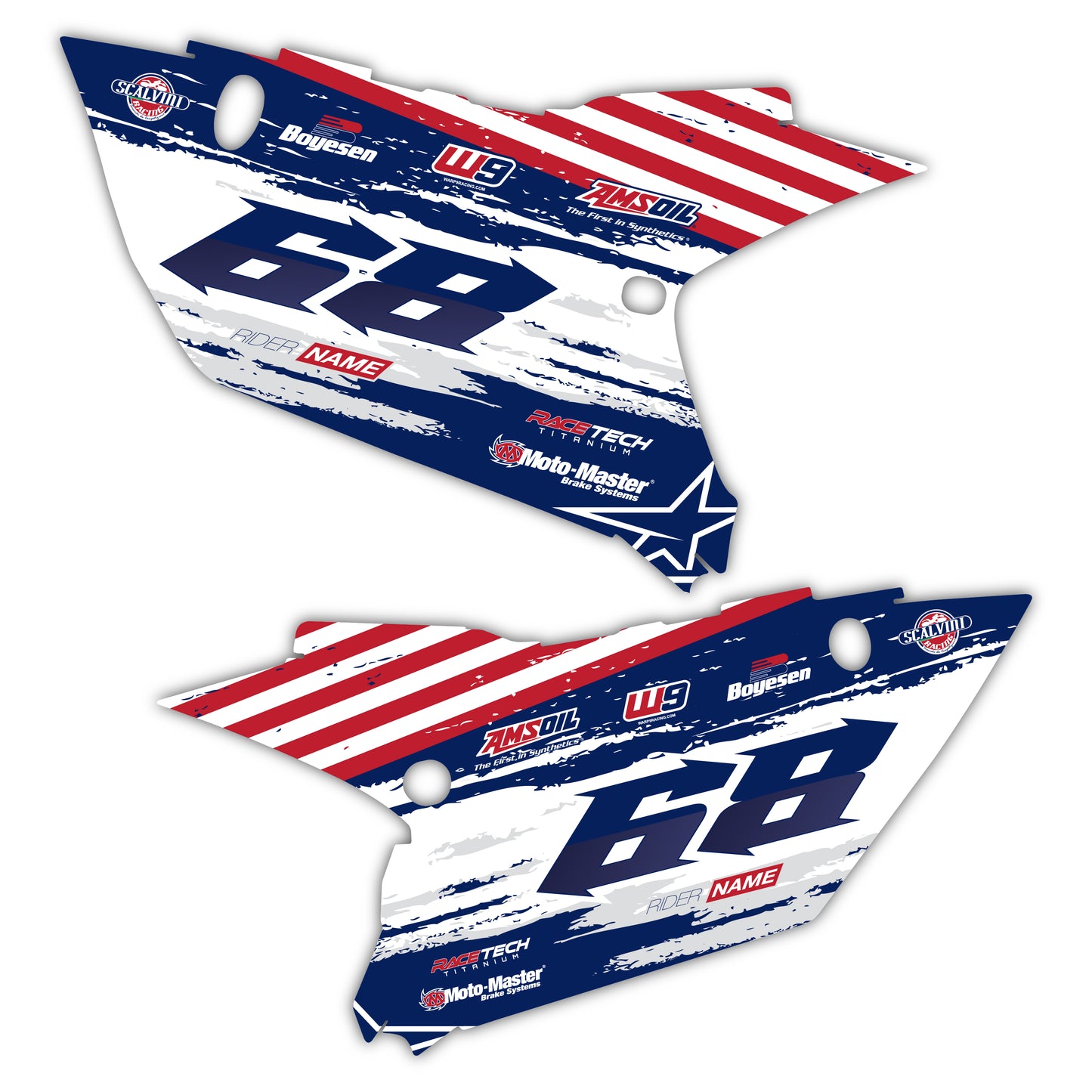 Side Number Plate Graphics Kit - Fits Yamaha YZ125, YZ250, YZ250F, YZ450F, WR250F, WR450F