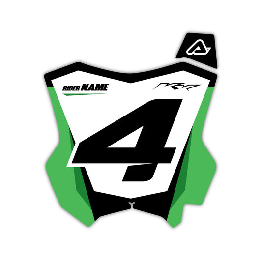 Front Number Plate Graphics Kit - Fits Kawasaki KX65, KX85, KX250, KX250F, KX450F, KX450X