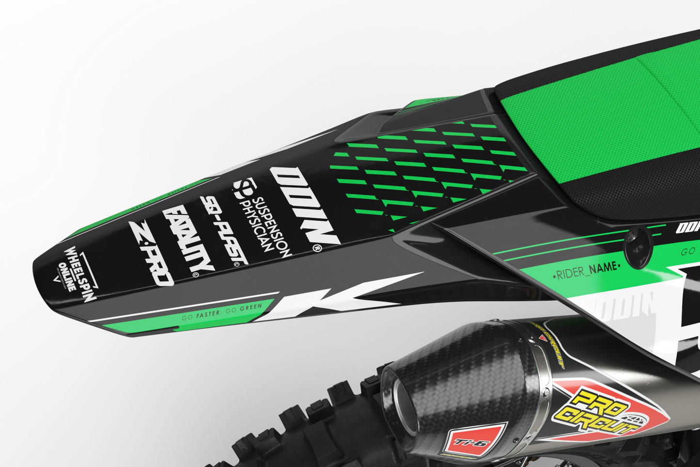Kawasaki Green Graphics Kit -  KX65 KX85 KLX110 KX125 KX250 KX250F KX450F