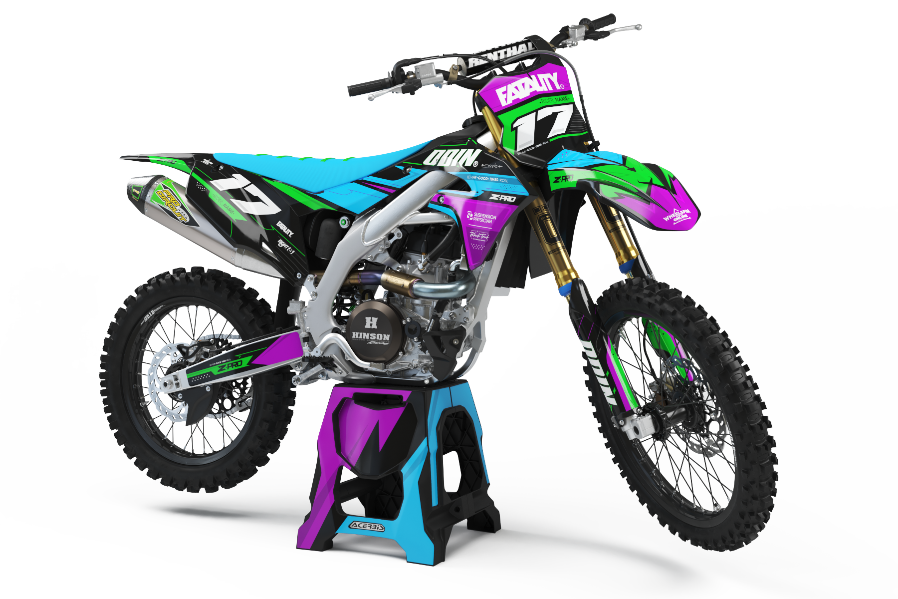 Kawasaki Synth Graphics Kit - KX65 KX85 KLX110 KX125 KX250 KX250F KX45 ...